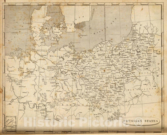 Historic Map : World Atlas Map, Prussian States. 1804 - Vintage Wall Art