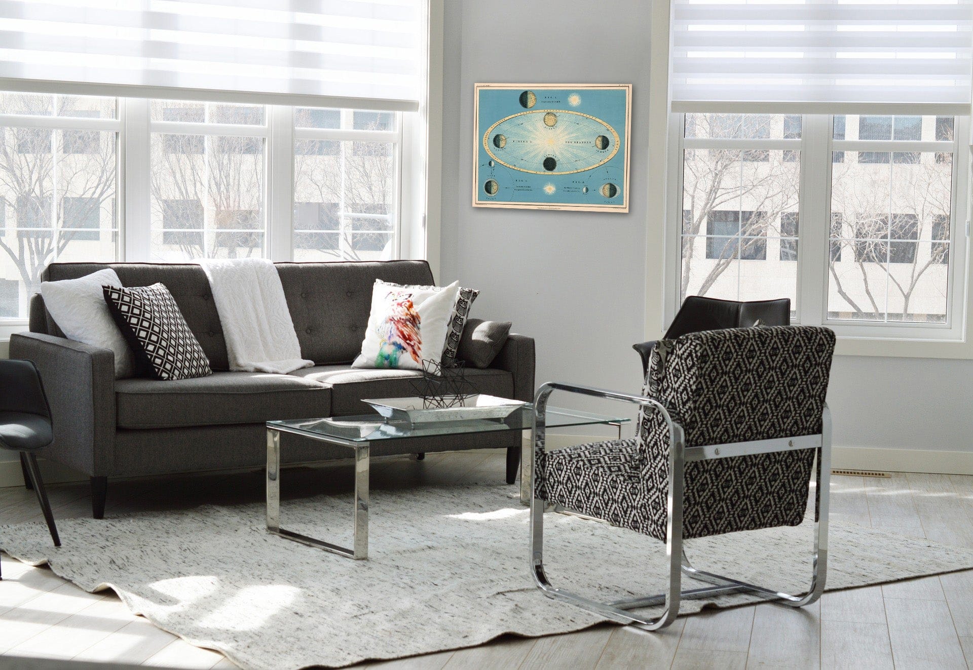 Historic Map : Celestial Atlas Map, Plate 2. Day Night. 1869 - Vintage Wall Art