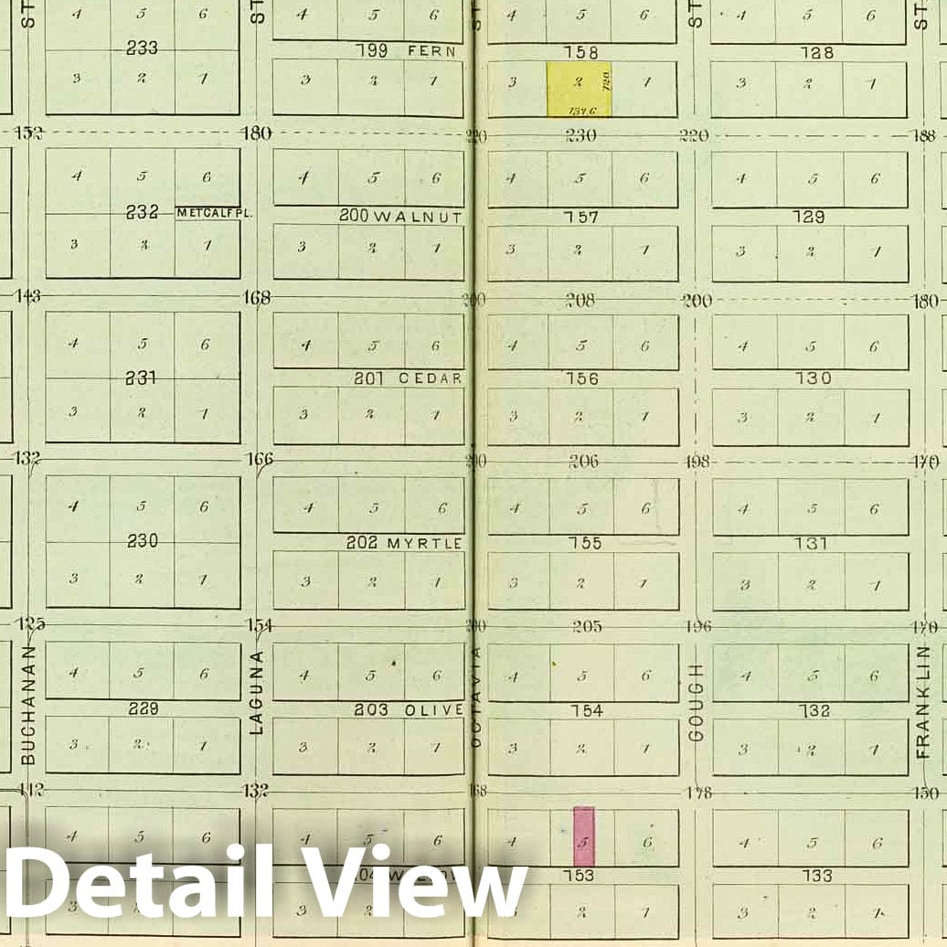 San Francisco, California - Plate No. 17, 1876 Historical Map Print