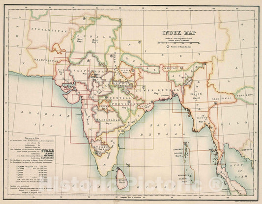 Historic Wall Map : Frontispiece: Index map, 1894 - Vintage Wall Art