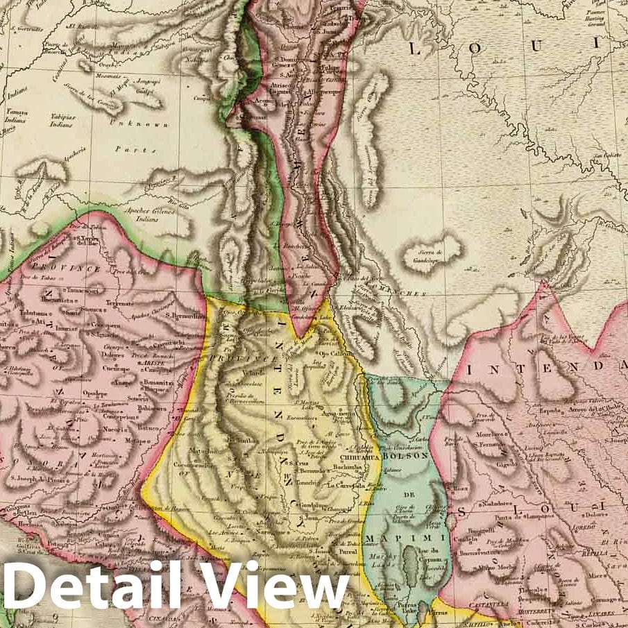 Spanish Dominions in North America, Northern Part - Military Map, 1811