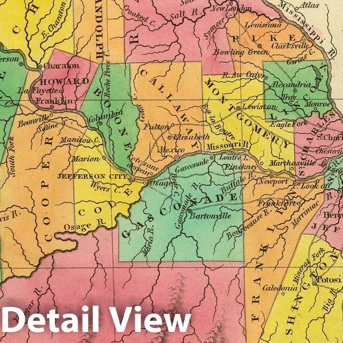 Missouri, 1831 - Historical Map Print from Finley's Atlas