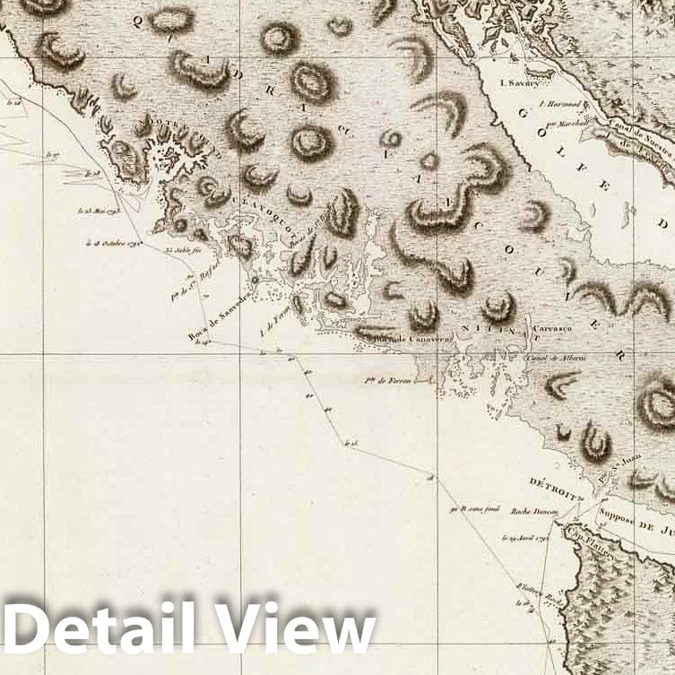 Northwest Coast of America 1828 Nautical Chart - British Columbia, Oregon, Washington