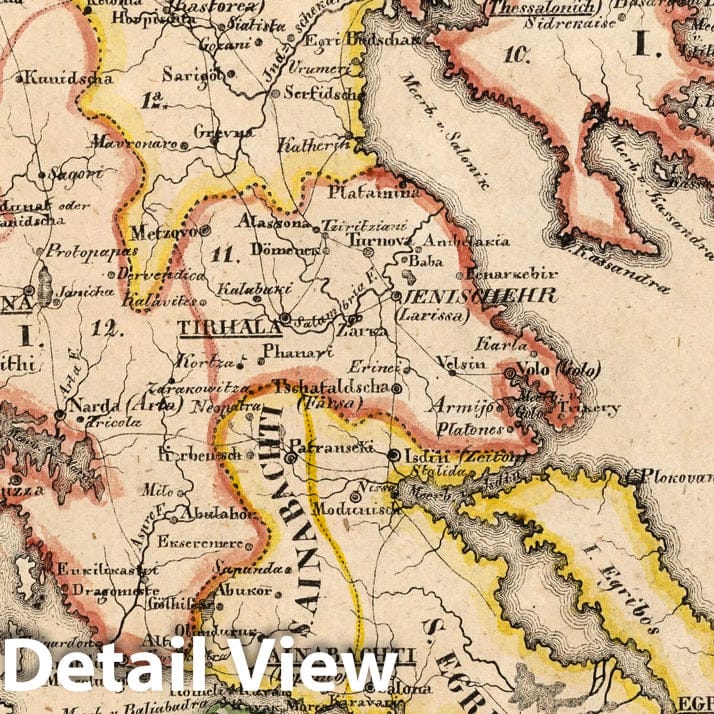 Turkey - Boundary Map, 1825 - Historical Map Print