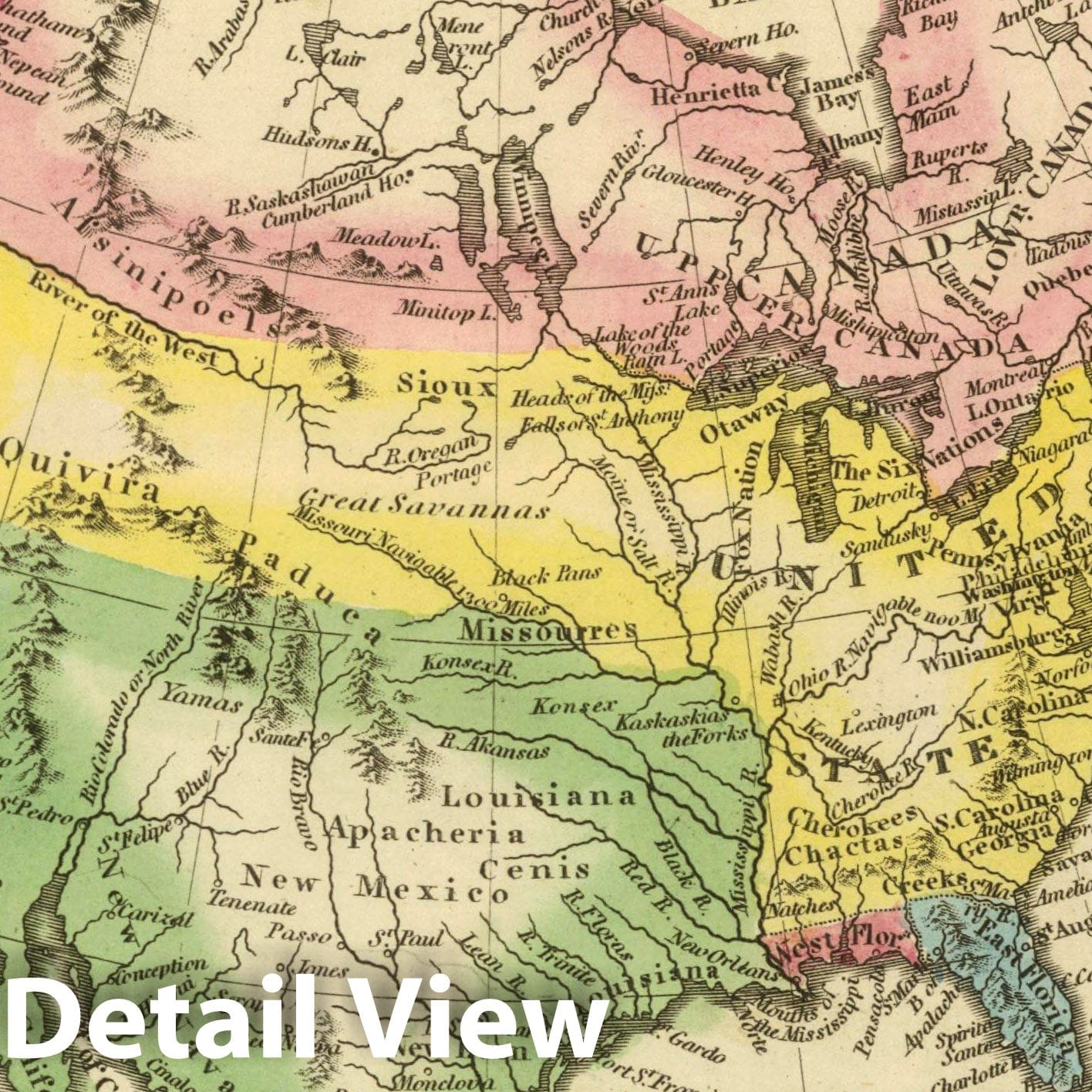 North America 1822 - Historical Map Print by H.S. Tanner