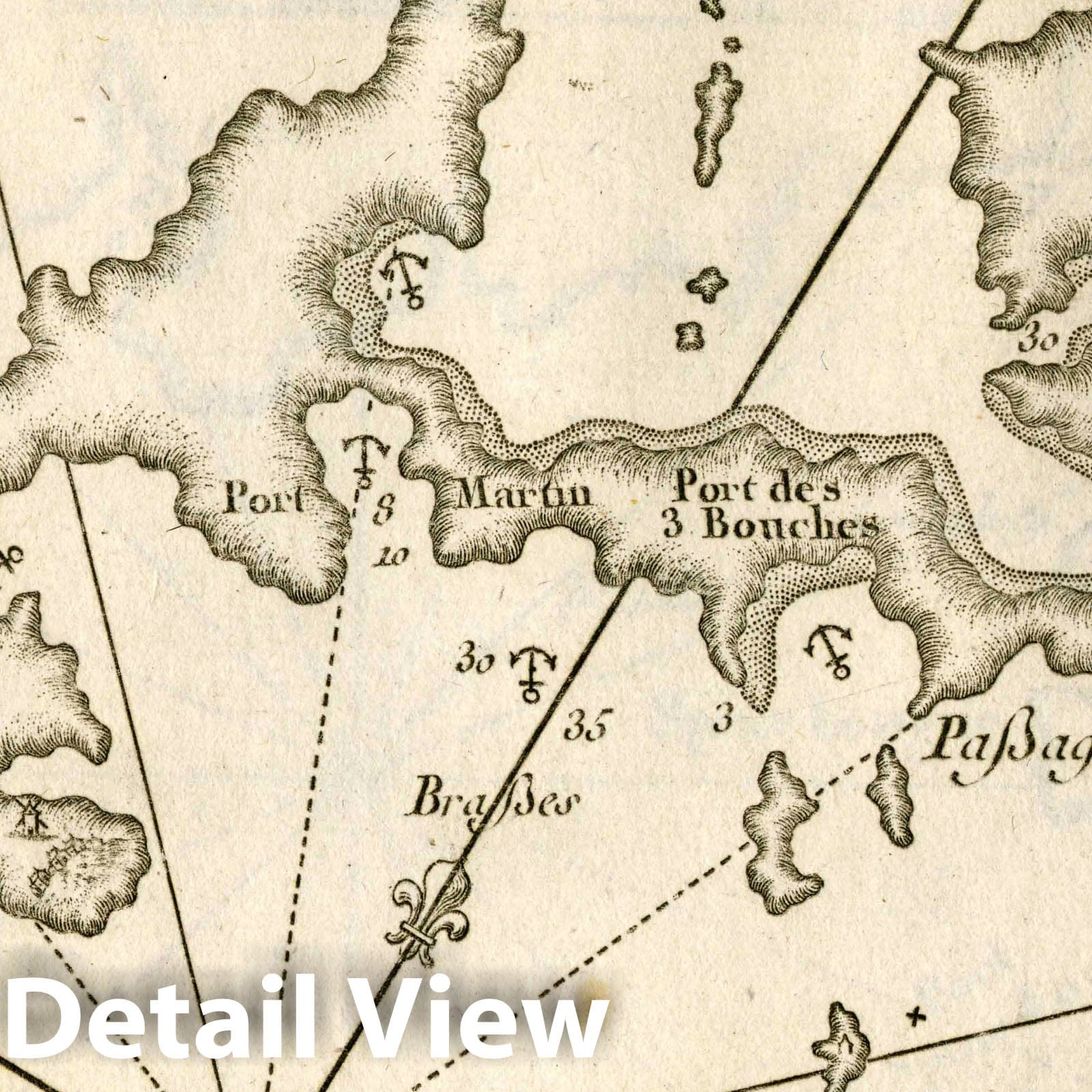 Astypalaia Island, Greece - Nautical Chart, 1764 - Historical Map Print