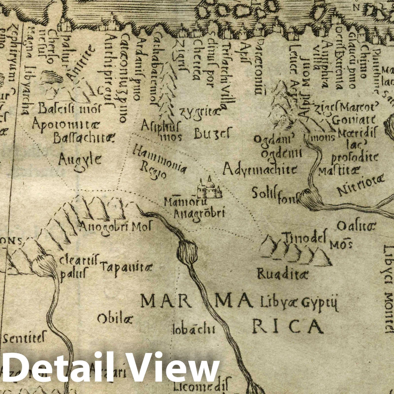 Northeastern Africa - Route Map, 1548 - Historical Map Print