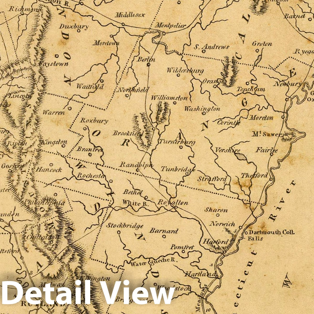 Vermont 1812 Historical Map Print