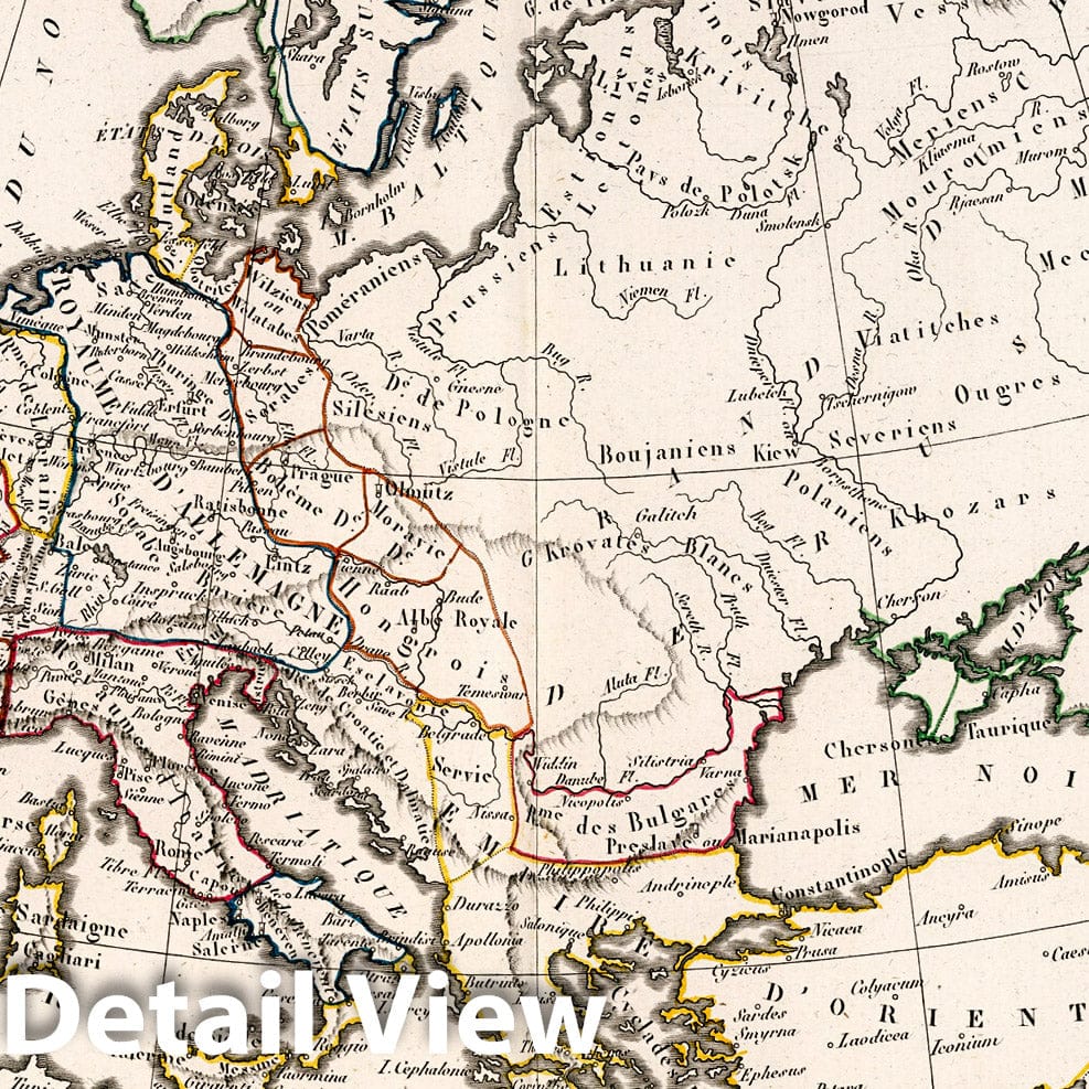 Europe at the Epoch of Charlemagne's Empire, 1826 - Historical Map Print