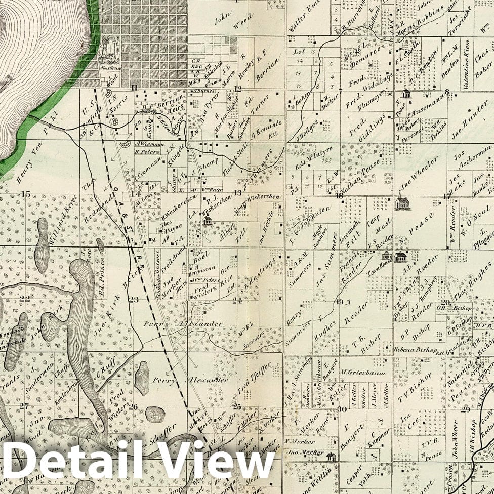 Melrose Township, Beverly, Kingston, Adams County, Illinois 1872 Map Print