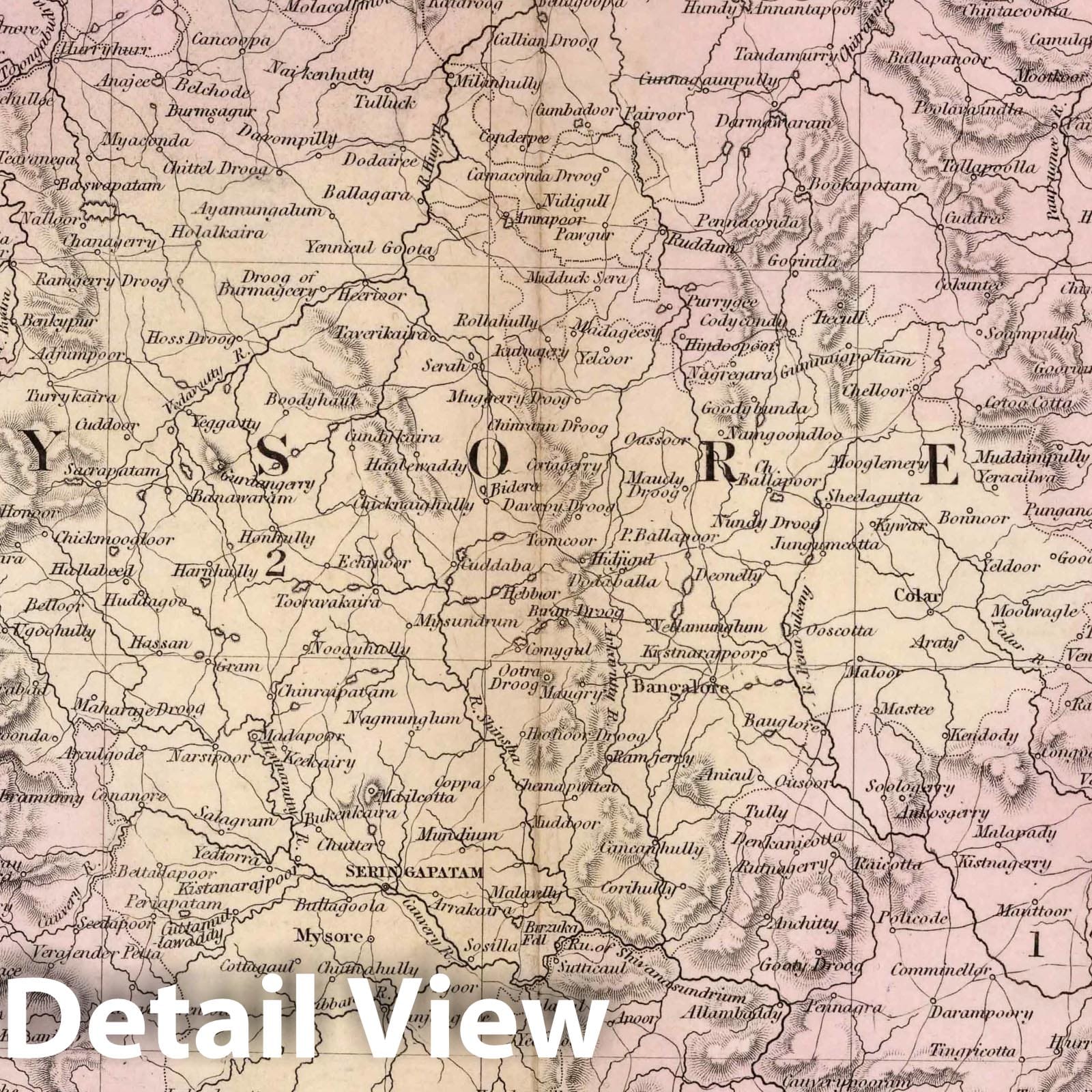 Madras, India - Railroad Map, 1856 - Historical Map Print