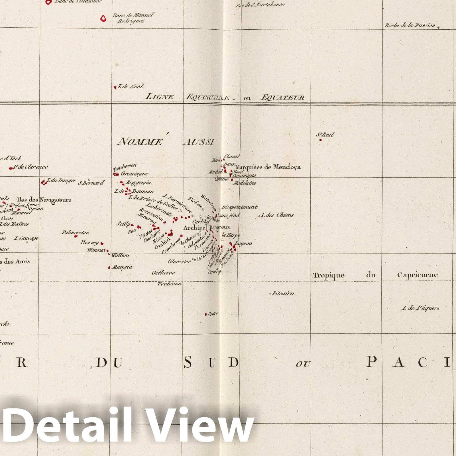 Pacific Ocean, Southern Hemisphere, 1804 - Historical Map Print
