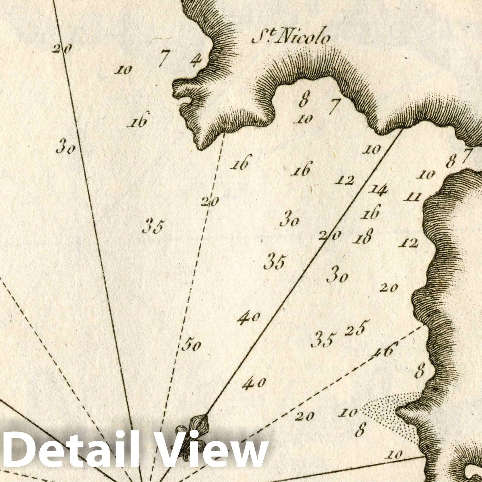 Monemvasia, Greece - Nautical Chart, 1764 - Joseph Roux Historical Map Print