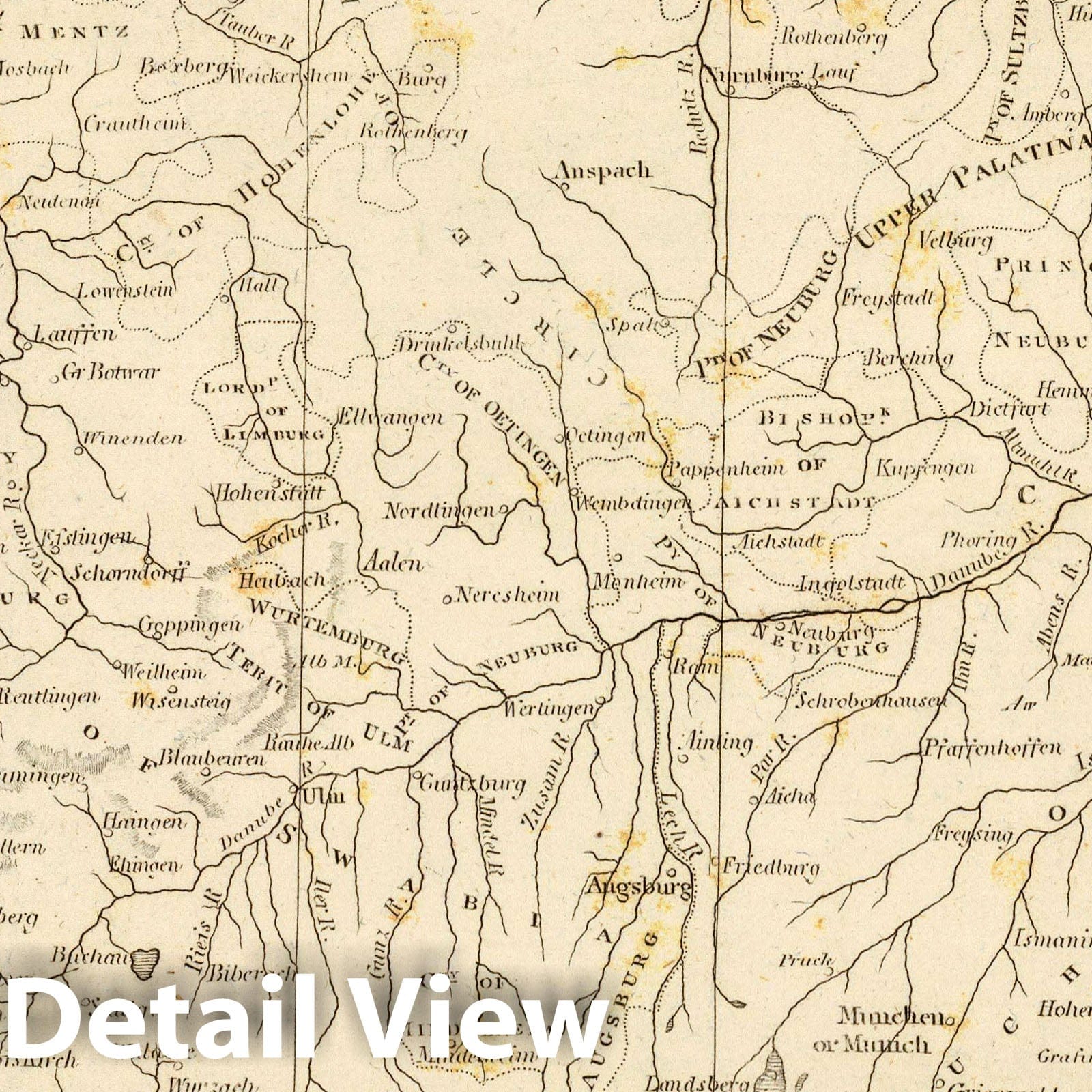 Germany South of the Main River, 1804 - Historical Map Print