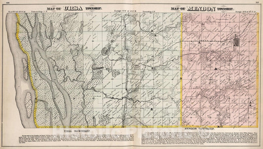 Ursa Township and Mendon Township, Adams County, Illinois - Property Map, 1872
