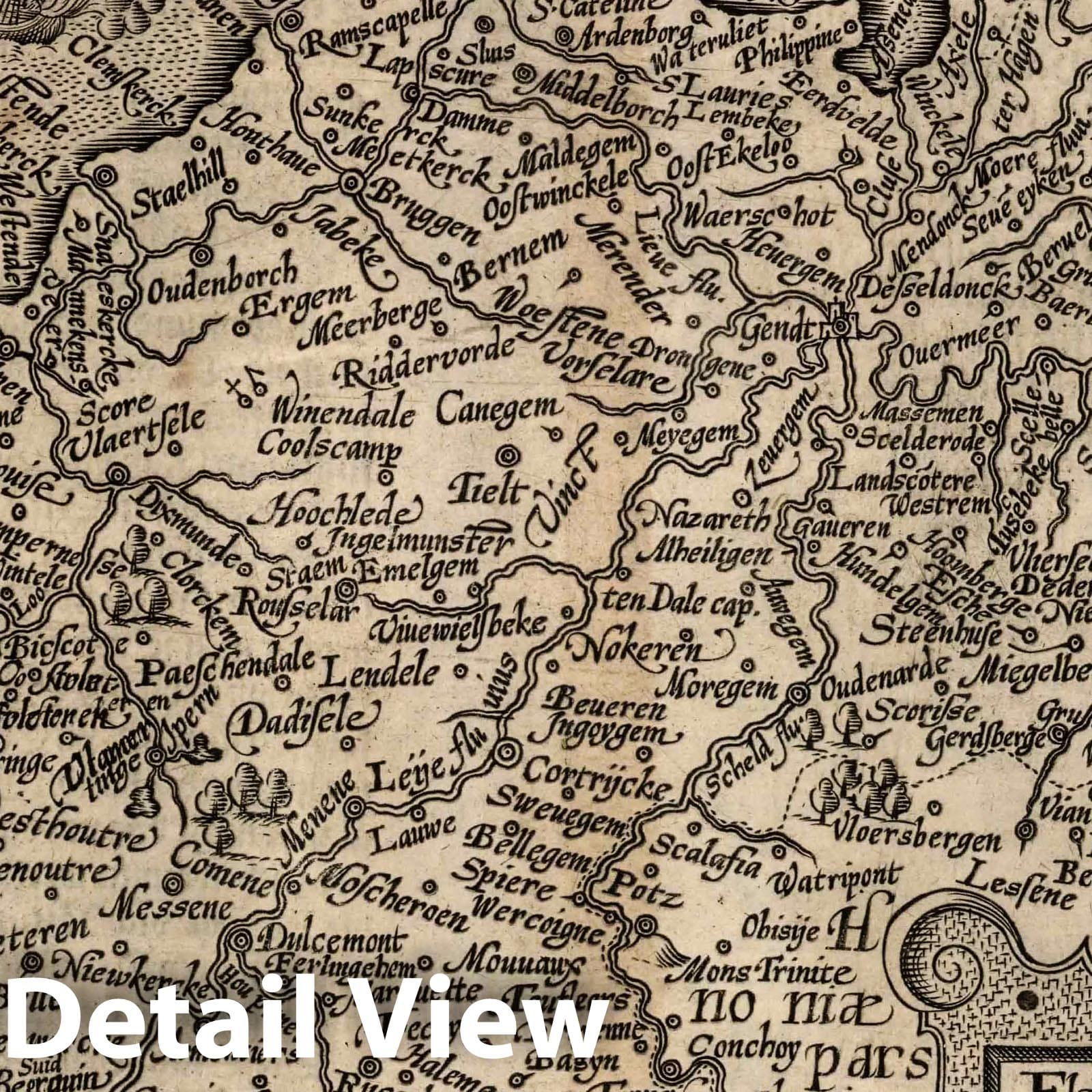 Flanders, 1600 - Historical Map Print by Matthias Quad