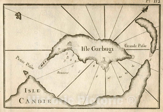Gramvoussa Island, Crete - Nautical Chart, 1764 - Historical Map Print