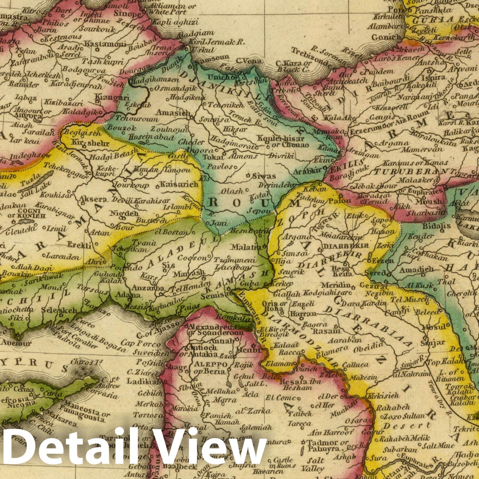 Syria and Turkey, 1822 - Historical Map Print