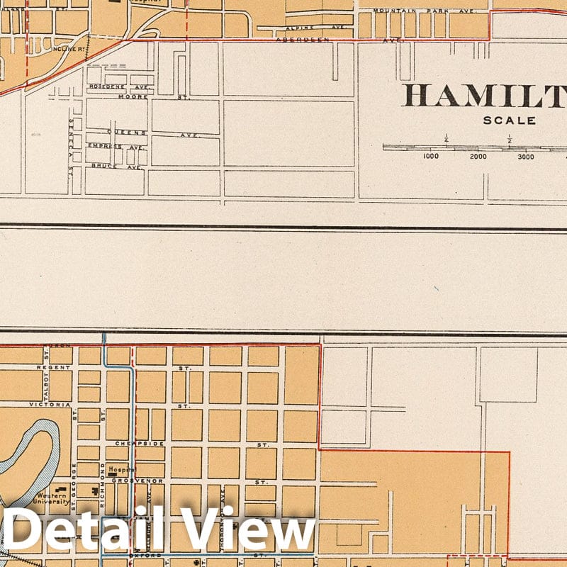Hamilton and London, Ontario, Canada - Railroad Map, 1915