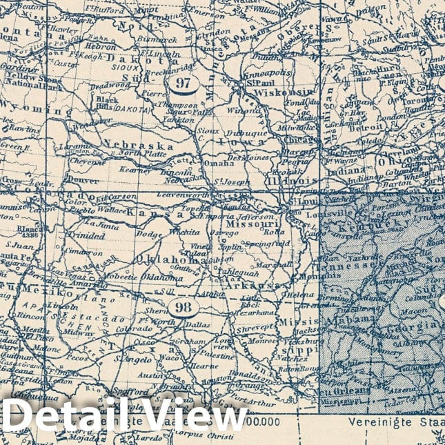 United States, Southeast, 1925 - Historical Map Print