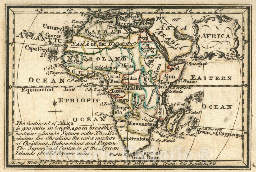 Historic Wall Map : World Atlas Map, Africa 1758 - Vintage Wall Art