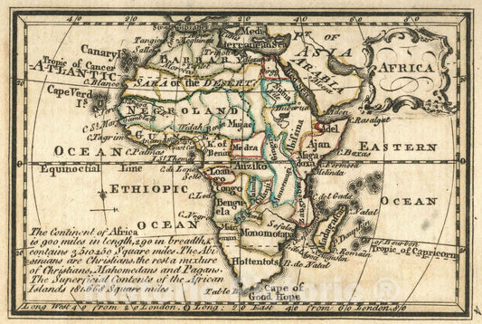Historic Wall Map : World Atlas Map, Africa 1758 - Vintage Wall Art