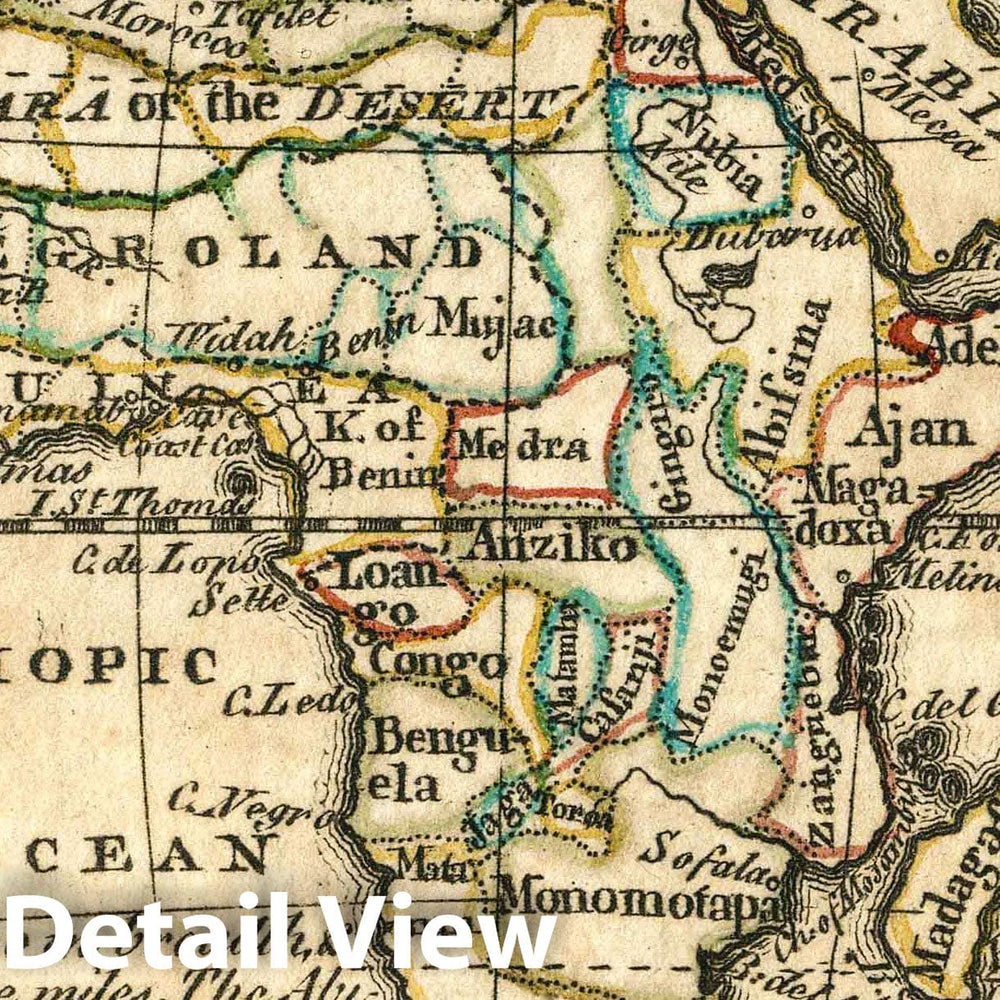 Historic Wall Map : World Atlas Map, Africa 1758 - Vintage Wall Art