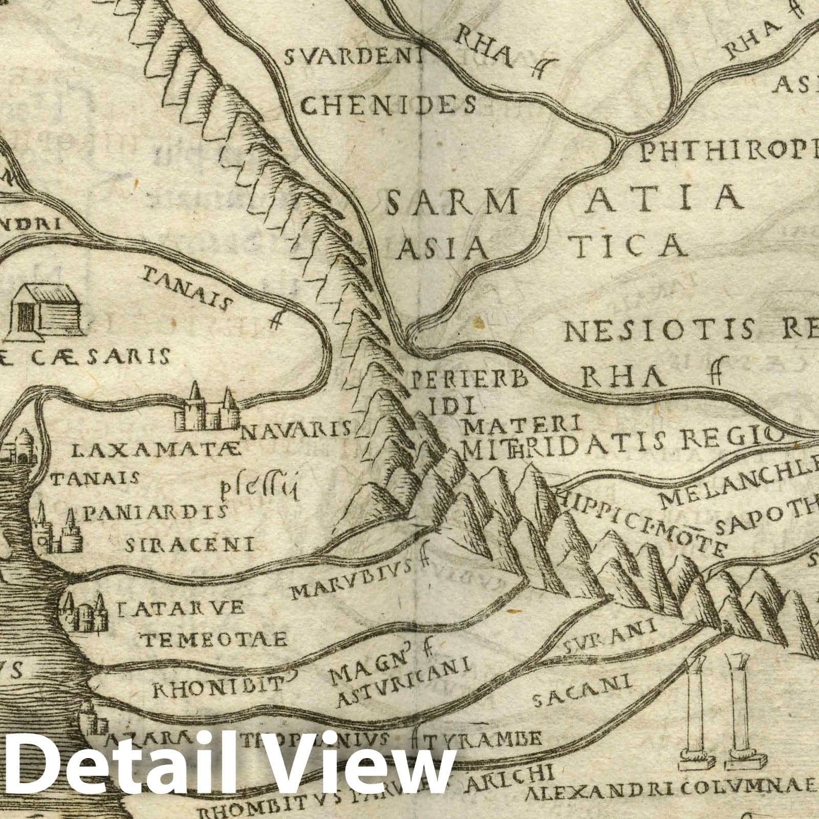 Central Asia and Sarmatia - Route Map, 1548 - Ptolemy Atlas Print