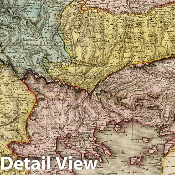 Turkey in Europe 1814 - Hand-Colored Historical Map Print