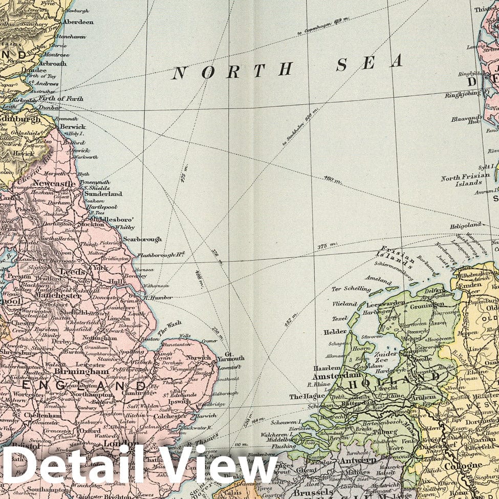 British Isles - Railroad Map, 1891 - Historical Map Print