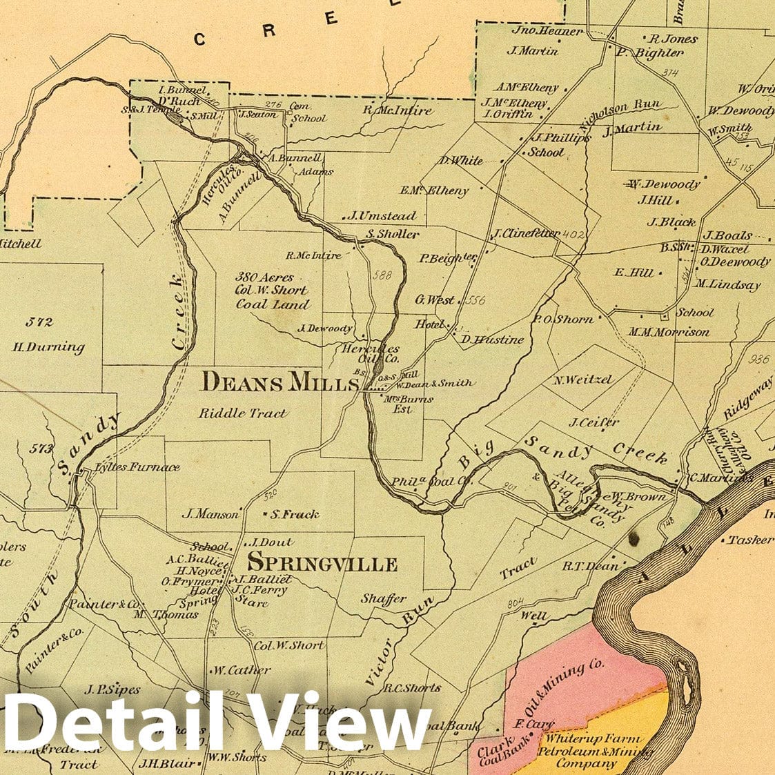 Sandy Creek Township, Venango County, Pennsylvania 1865 Historical Map Print