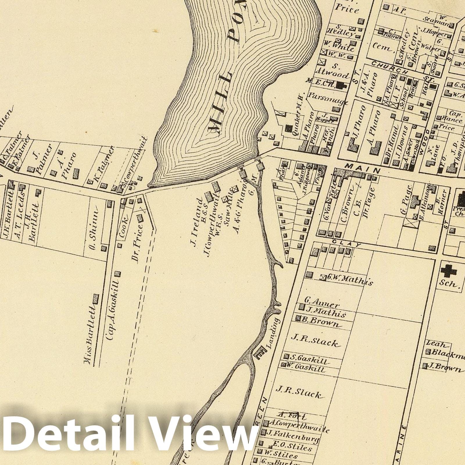 Historic Map : State Atlas Map, Tuckerton. 1878 - Vintage Wall Art