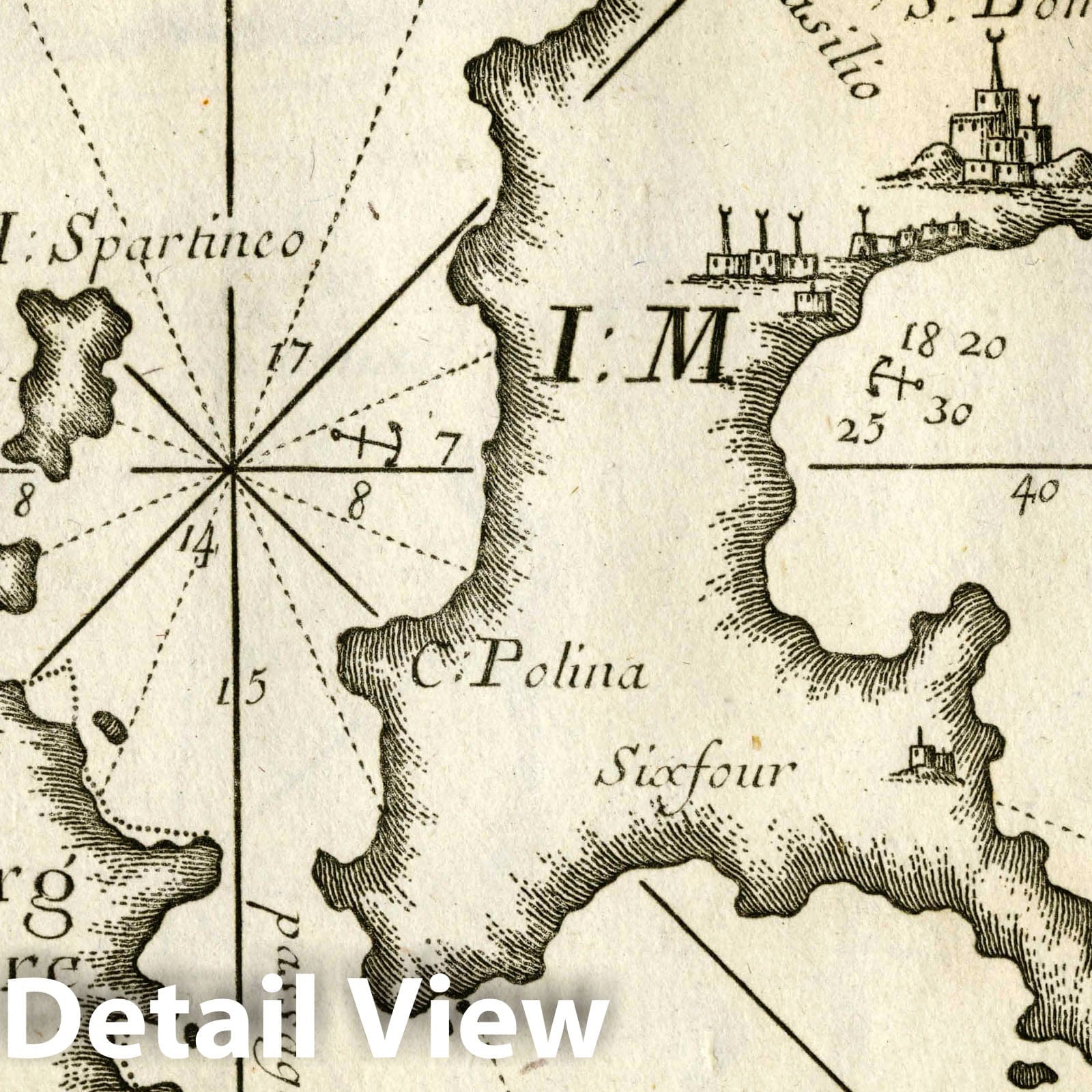 Milos Island, Greece - Nautical Chart, 1764 - Historical Map Print