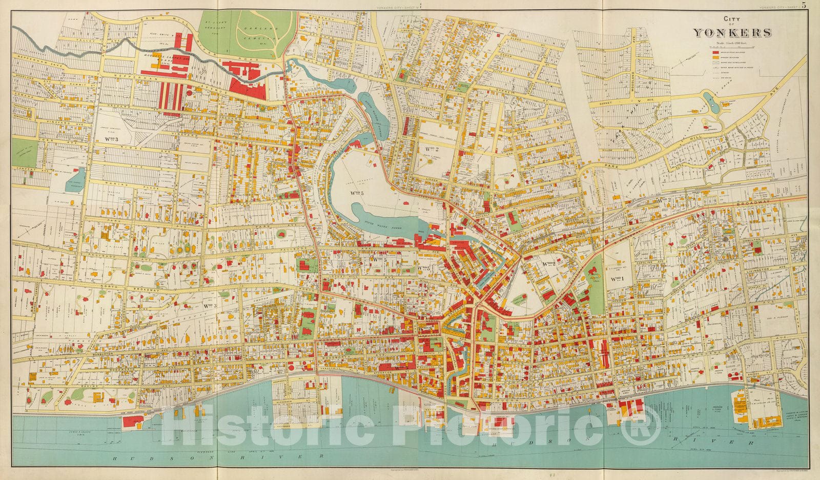 (Composite of) City of Yonkers Fire Insurance Map, 1893 - Julius Bien & Co.