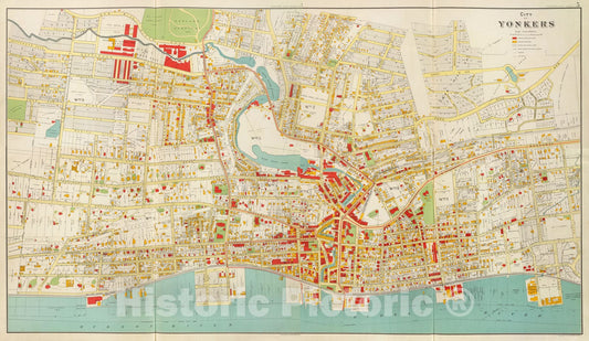 Historic Map - County Atlas Map, Composite: Yonkers. 1893 - Vintage Wall Art