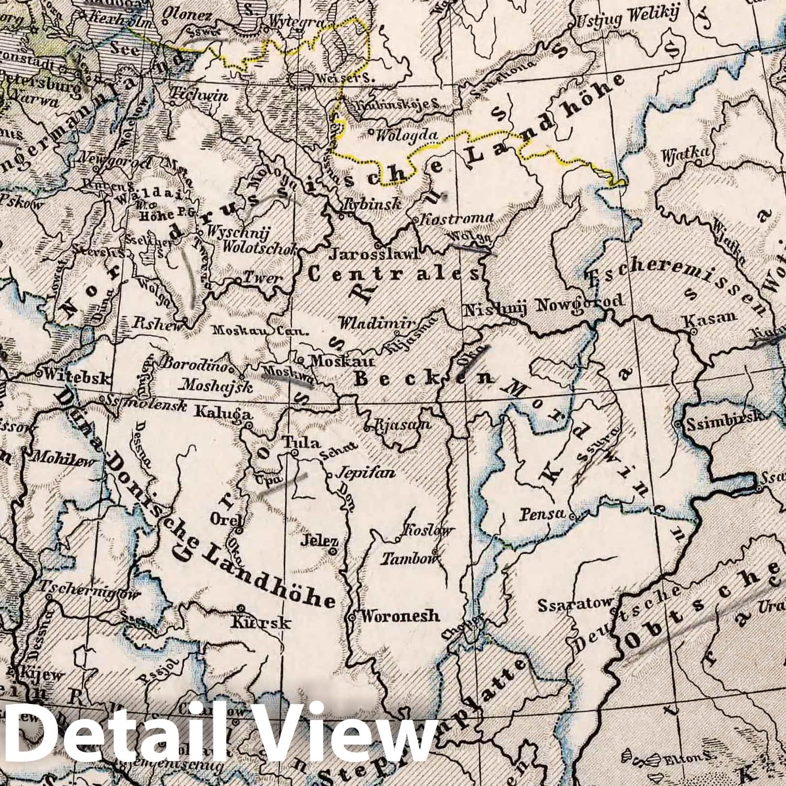European Russia, 1872 - Historical Topographic Map Print