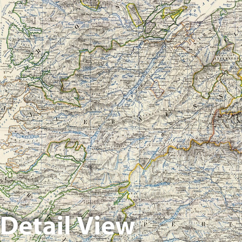 Scotland - Boundary Map, 1861 - Historical Map Print