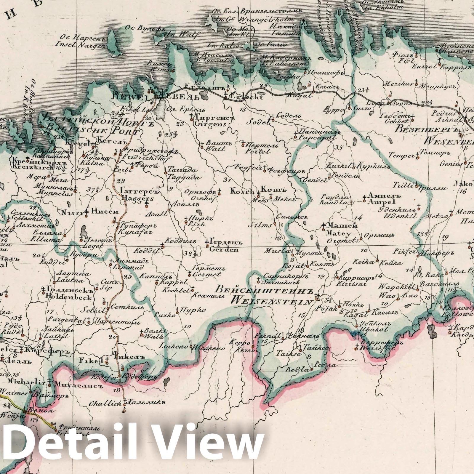 Generalnaia karta Estliandskoi Gubernii 1829 - Historical Map Print