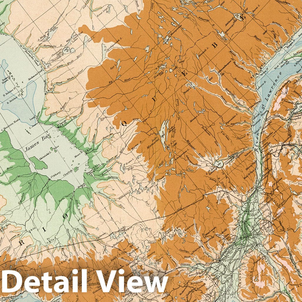 Canada - East Sheet 1915 Topographic Map Print