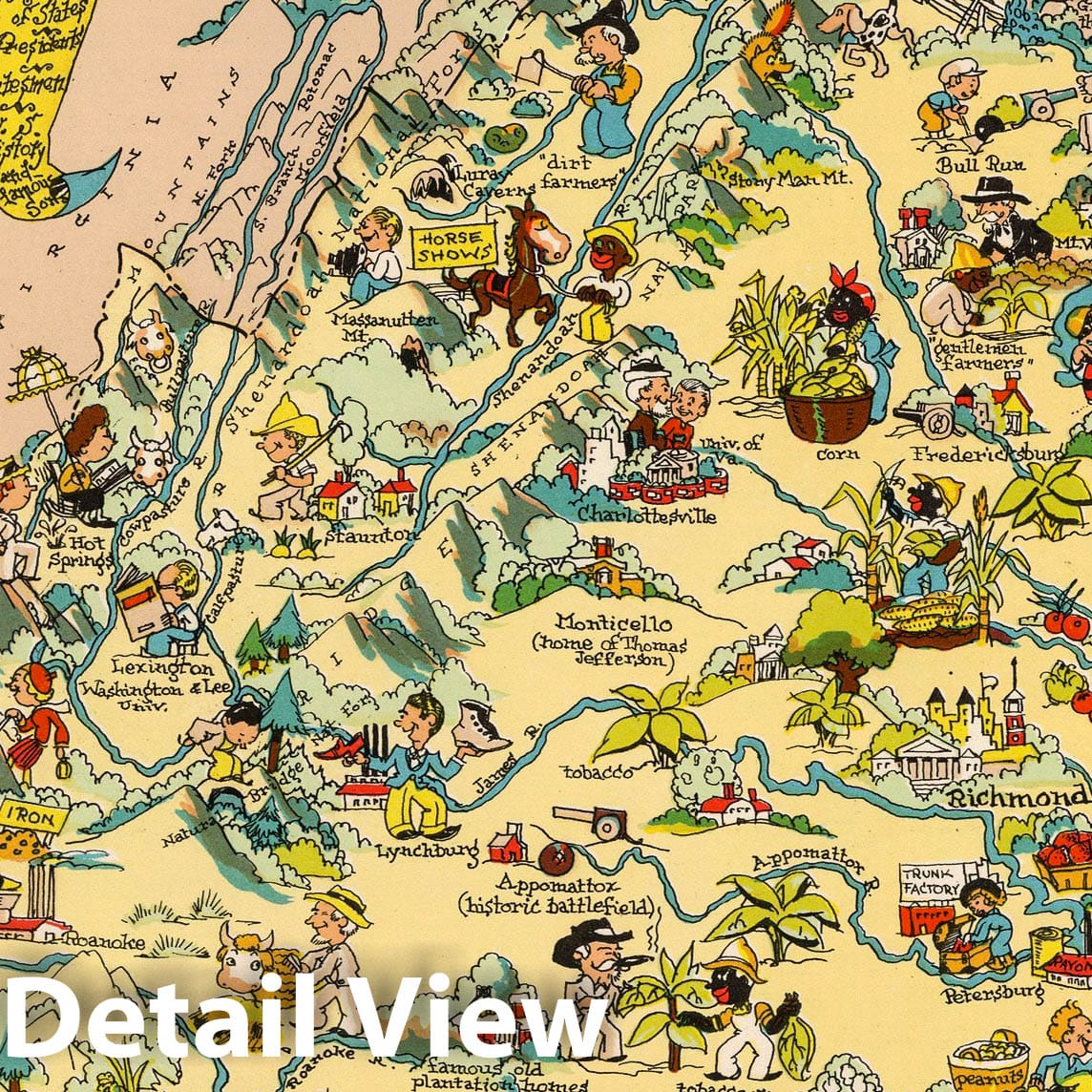 Historic Map : Virginia. 1935 - Vintage Wall Art