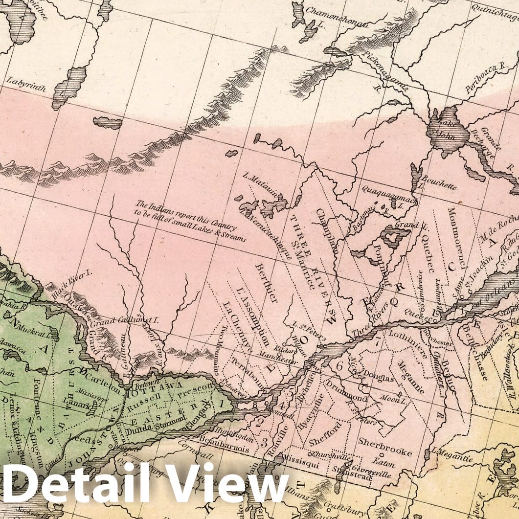 Upper and Lower Canada - River Map, 1838 - Historical Map Reproduction