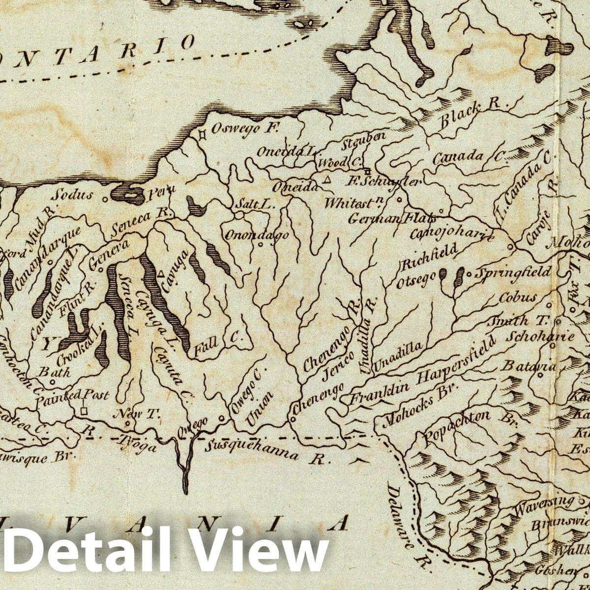 New York, 1796 - Historical Map Print from Carey's American Pocket Atlas