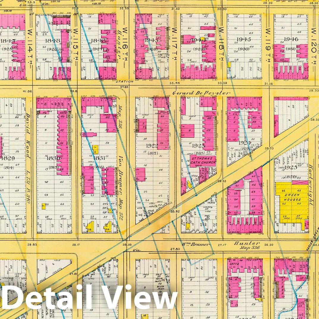 Manhattan Ward 12 Fire Insurance Map 1891 - Bromley Atlas Plate 35