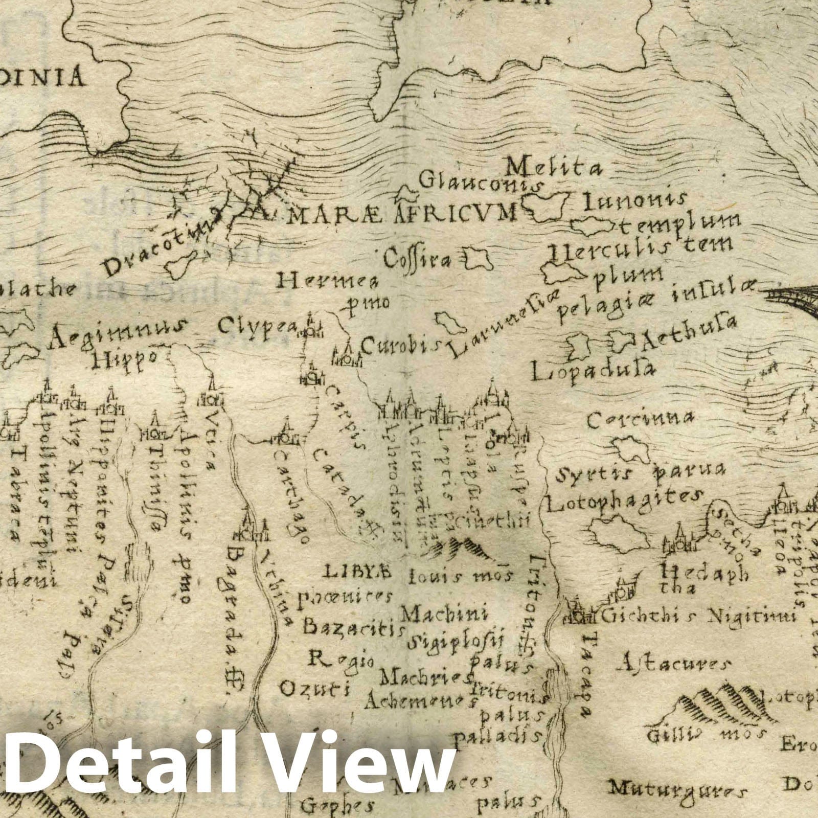 North Africa and Mediterranean - Route Map, 1548 - Historical Map Print
