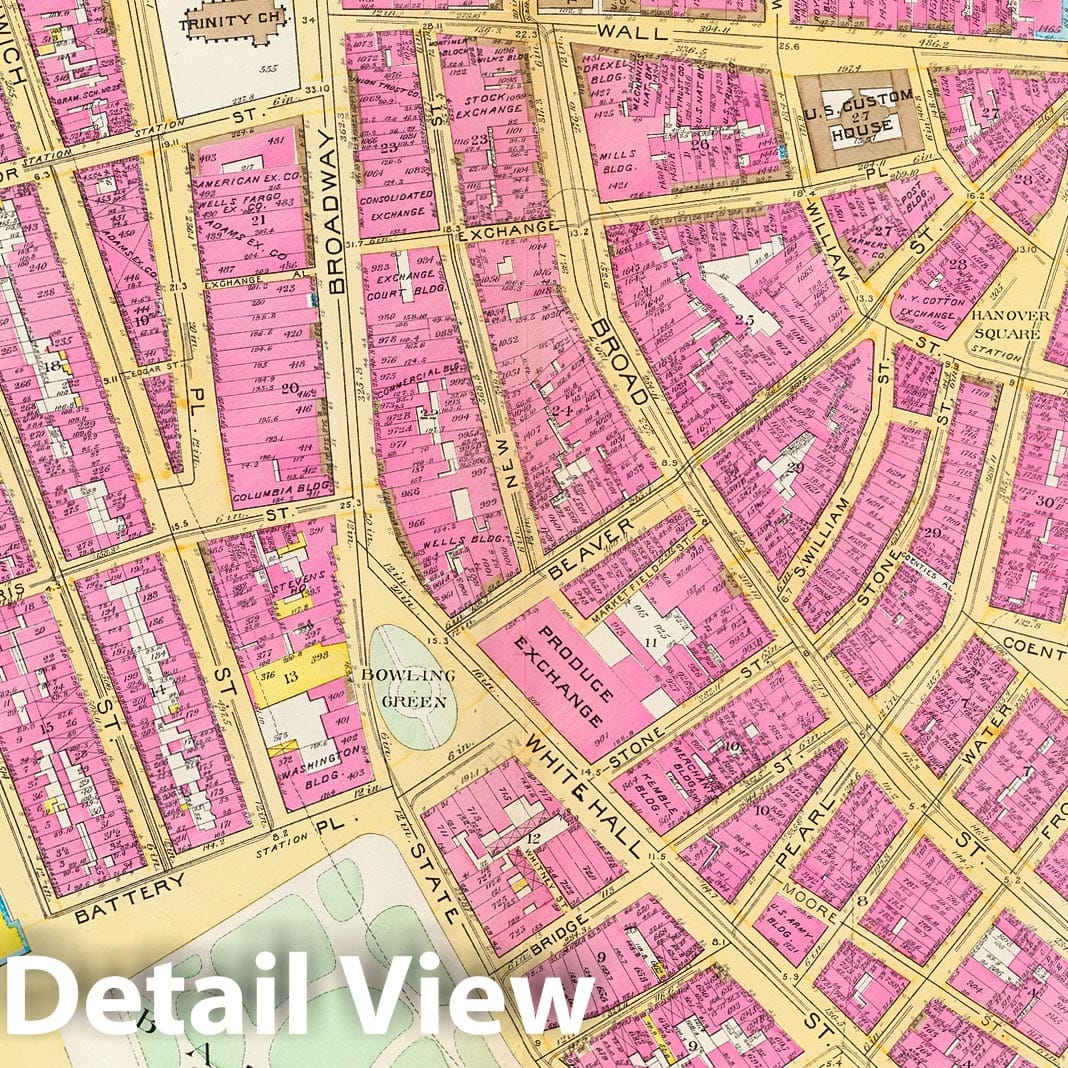 Manhattan, Ward 1 - Fire Insurance Map, 1891 - Historical Map Print
