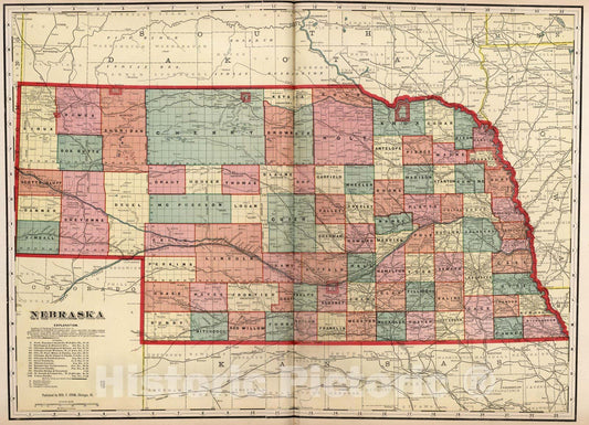 Historic Map : Dawson County Nebraska, County Atlas Map, Nebraska. 1904 - Vintage Wall Art