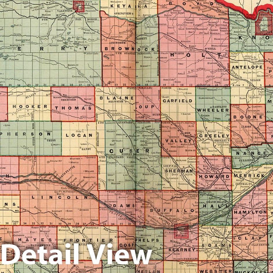Dawson County, Nebraska - River Map, 1904 - Historical Atlas Print