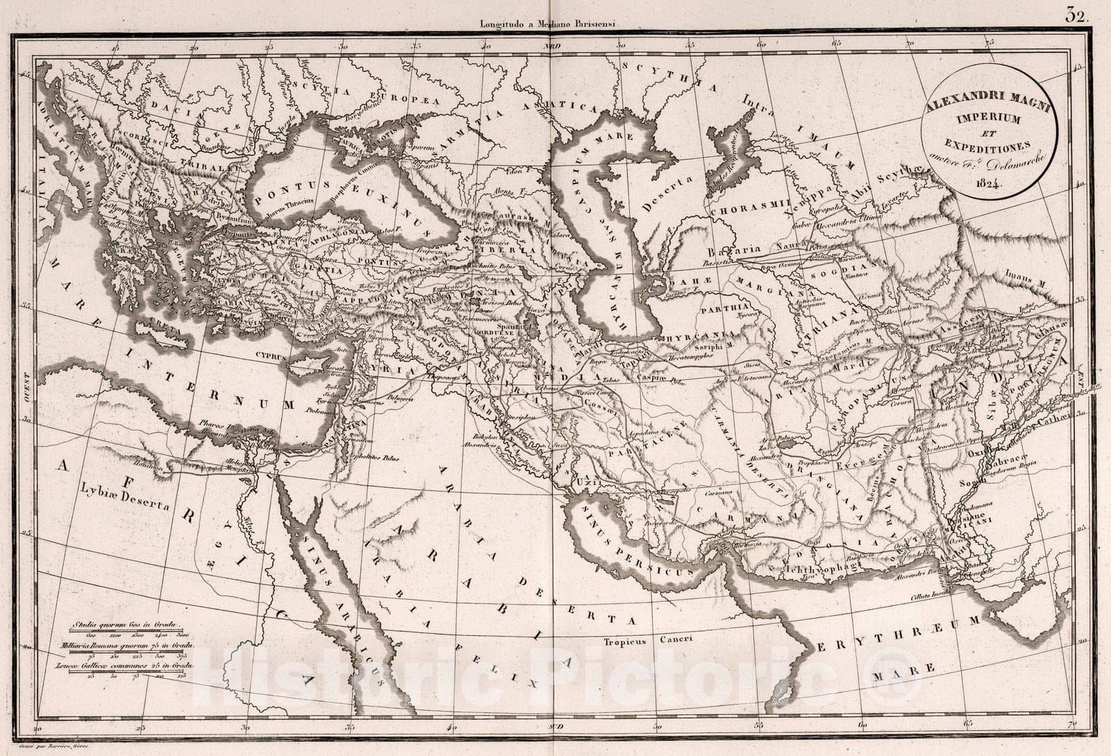 Historic Map : World Atlas Map, Alexandri Magni Imperum et Expediationes 1824. 1824 - Vintage Wall Art