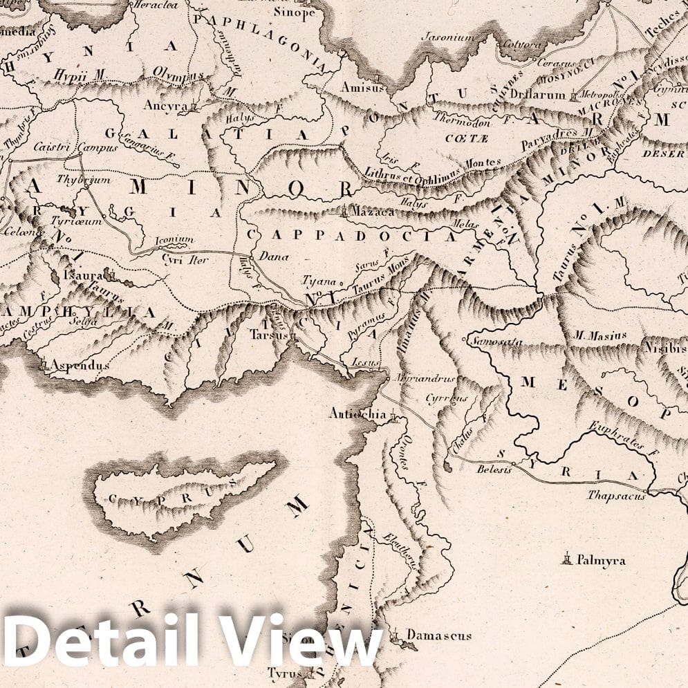 Retreat of the Ten Thousand: Turkey and Asia Minor, 1825 - Historical Map Print