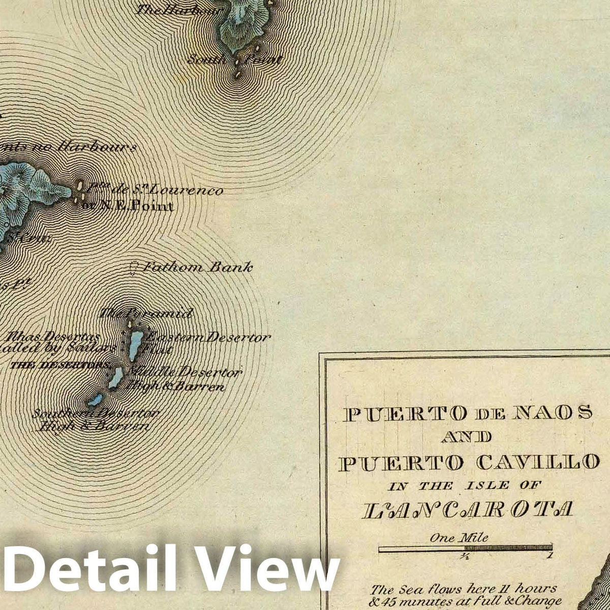 Madeira Islands - River Map, 1823 - Historical Nautical Map Print